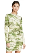 MOSCHINO LONG SLEEVE DOLLAR BILL MINI DRESS