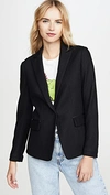 Rag & Bone Lexington Snap-front Wool Blazer In Black