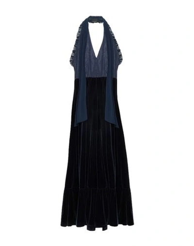 Atos Lombardini Long Dress In Dark Blue