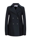 Harris Wharf London Coat In Dark Blue