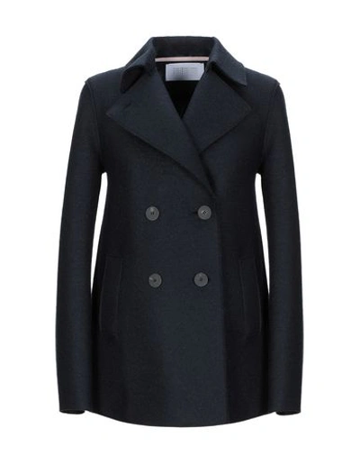 Harris Wharf London Coat In Dark Blue
