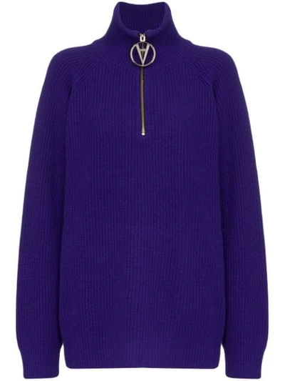 Filles À Papa Filles A Papa Half-zip Ribbed Sweater - 蓝色 In Blue