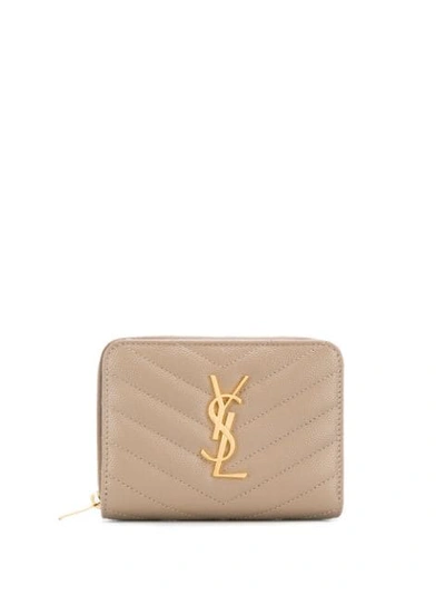 Saint Laurent Logo Purse In Grey