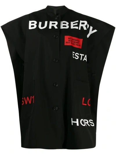 Burberry Logo Sleeveless Coat - 黑色 In Black