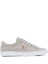 Polo Ralph Lauren Logo Low-top Sneakers In Grey