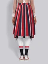 THOM BROWNE THOM BROWNE WIDE REPP RWB STRIPE PLEATED SKIRT,FGC400R0537313558486