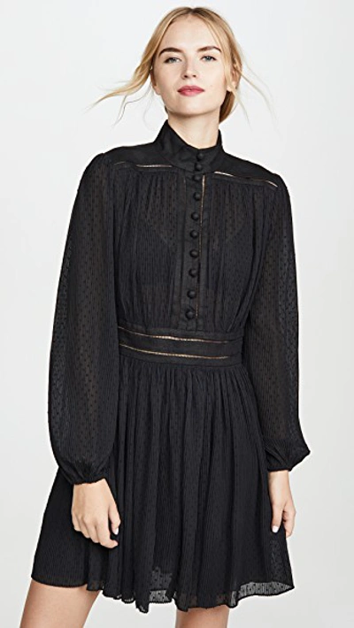 Zimmermann Espionage Plisse Mini Dress In Black | ModeSens