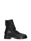 STRATEGIA COMBAT BOOTS IN BLACK LEATHER,11033355