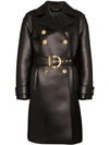 VERSACE LAMBSKIN LEATHER TRENCH COAT