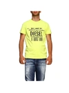 DIESEL SHORT-SLEEVED T-SHIRT WITH MAXI LOGO PRINT,11033404