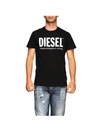 DIESEL SHORT-SLEEVED T-SHIRT WITH MAXI LOGO PRINT,11033401