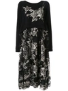 ANTONIO MARRAS FLORAL-EMBROIDERED LAYERED DRESS