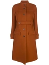 CHLOÉ CHLOÉ BELTED SINGLE-BREASTED COAT - 橘色