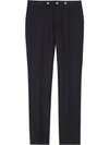 BURBERRY BURBERRY CLASSIC TRS SNAP TROUSERS - BLUE