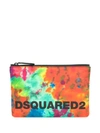 DSQUARED2 TIE-DYE ZIPPED POUCH