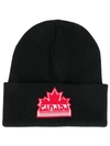 DSQUARED2 MAPLE LEAF PATCH BEANIE