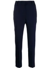 Incotex High-waisted Slim-fit Trousers In Blue