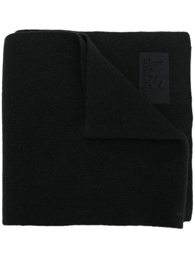 Dsquared2 Ski Logo-patch Scarf In Black