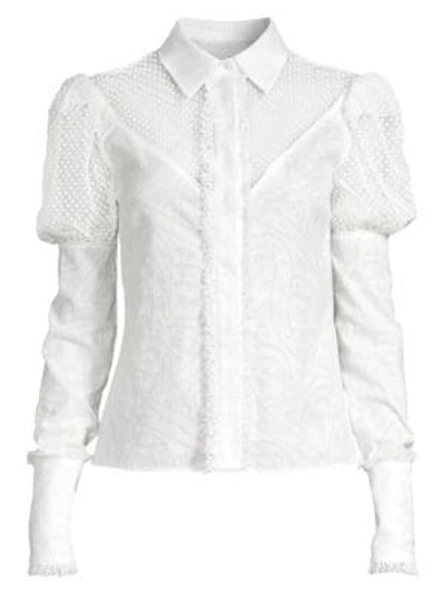 Alexis Virginia Puff-sleeve Blouse In White