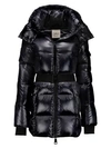 Sam Soho Belted Nylon Down Mid-length Jacket In Jet
