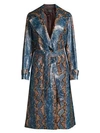 LAFAYETTE 148 MICHAEL SNAKESKIN-PRINT LEATHER TRENCH COAT