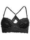 STELLA MCCARTNEY Camellia Daring Stretch-Silk Lace-Trim Polka Dot Balconette Bra