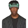 DOLCE & GABBANA BLACK & GREEN VIRGIN WOOL 'JUST BE KING' HEADBAND