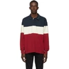 RAG & BONE RAG AND BONE NAVY AND RED COLORBLOCK RUGBY POLO