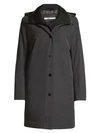 Jane Post Hooded Double-coat In Black