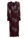 A.L.C Bailey Floral Silk Midi Dress