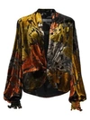 CAROLINE CONSTAS Bette Velvet Burnout Blouse