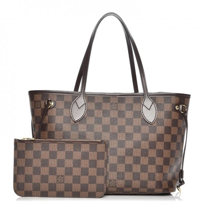 Pre-owned Louis Vuitton  Neo Neverfull Damier Ebene Pm Cerise Lining