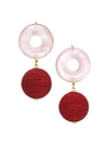 LIZZIE FORTUNATO WOMEN'S SAFFRON GOLDPLATED & PINK MOTHER-OF-PEARL WRAPPED BEAD DROP EARRINGS,0400011093458