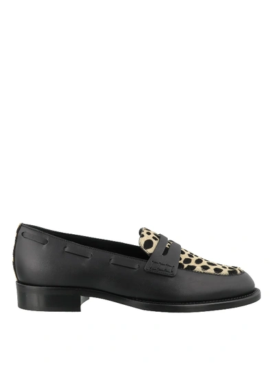 Giuseppe Zanotti Leather And Haircalf Loafers In Black