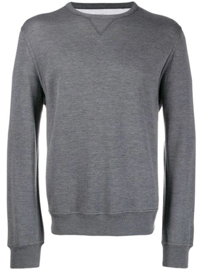 Brunello Cucinelli Crew Neck Knit Sweater In Grey
