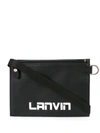 LANVIN LOGO EMBOSSED MESSENGER BAG