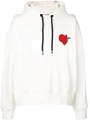PALM ANGELS HEART PATCH DETAIL HOODIE