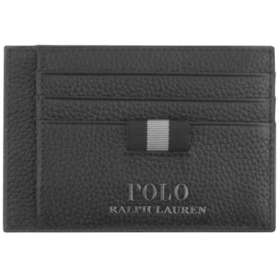 Polo Ralph Lauren Leather Card Holder With Money Clip In Black