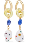 MOUNSER GOLD-PLATED GLASS, PEARL AND CRYSTAL EARRINGS