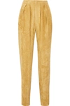 Isabel Marant Fany High-rise Straight Velvet Pants In Mustard