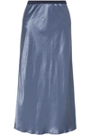 MAX MARA LEISURE ALESSIO HAMMERED-SATIN MIDI SKIRT