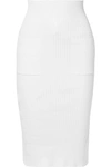 COURRÈGES RIBBED COTTON-BLEND PENCIL SKIRT