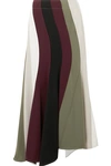 JW ANDERSON PANELED ASYMMETRIC STRIPED CADY SKIRT