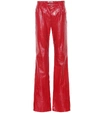 MSGM HIGH-RISE FAUX LEATHER PANTS,P00411401