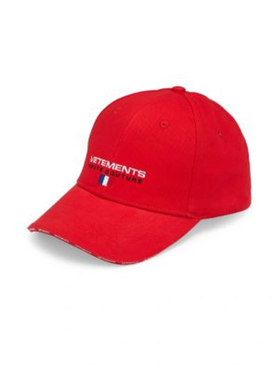 Vetements Haute Couture Baseball Cap In Red