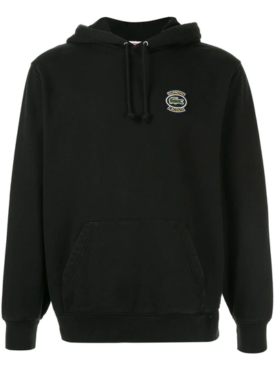 Supreme Lacoste Hooded Sweatshirt In Black