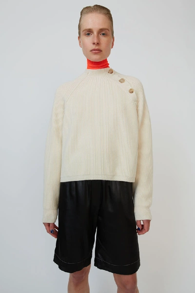 Acne Studios Ribbed Boxy Sweater Off White