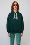 ACNE STUDIOS Animal-embroidered hooded sweatshirt Forest green