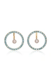 MATEO WOMEN'S GOLD; BLUE TOPAZ AND FLOATING DIAMOND EARRINGS,764329