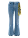 OFF-WHITE OFF WHITE BLEACH WASH CROPPED JEANS,11033534